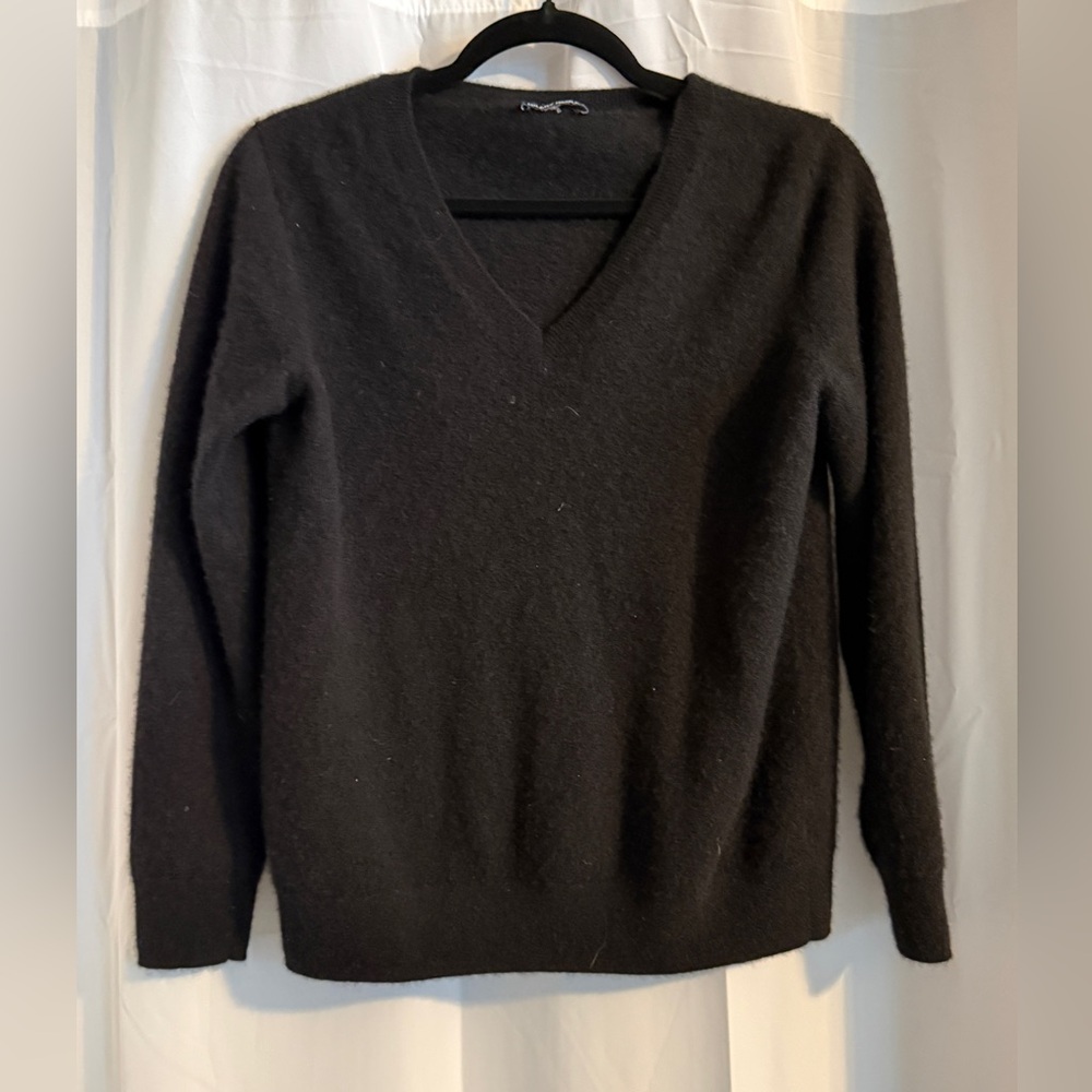Hilary Radley 100% Cashmere Black V Neck Sweater XL - Picture 3 of 11
